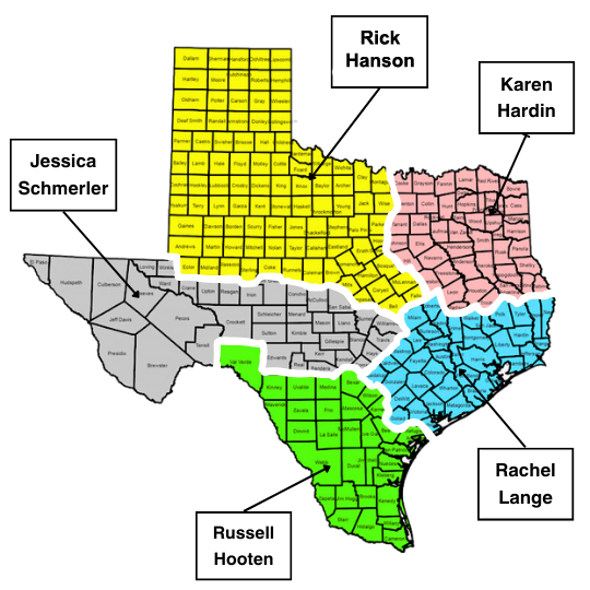 Environmental Review Biologists' Counties Map Chart