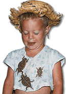 Child with Horned Lizards on her shirt
