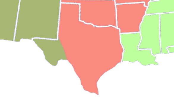 map of regional pollinator plants in Texas