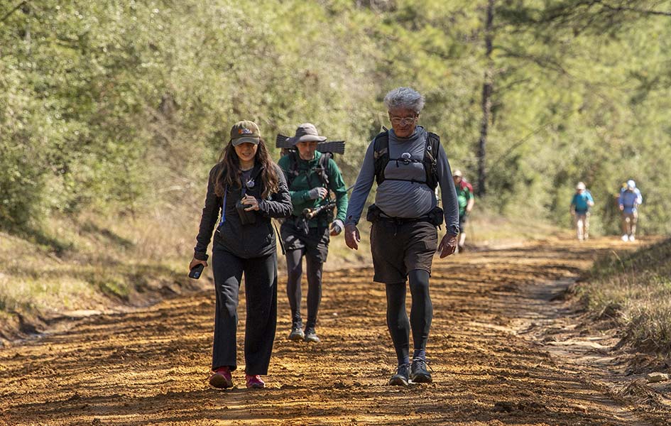 Morgan O'Hanlon and Charlie Gandy hike a section of the XTX.