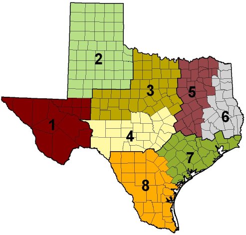 Wildlife Districts of Texas