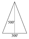 diagram of triangle indicating measurements