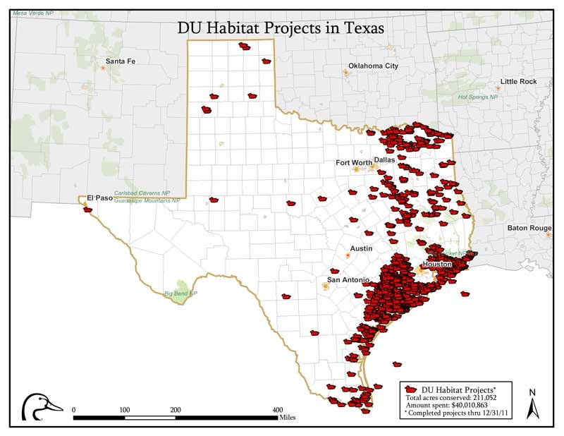 Ducks Unlimited projects in Texas, an image in Texas Aquatic Science by author Rudolph Rosen
