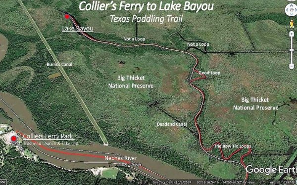 Collier&#x27;s Ferry to Lake Bayou Paddling Trail - Map