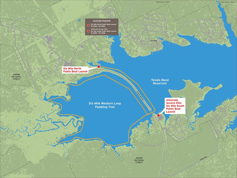 Toledo Bend-6 Mile map