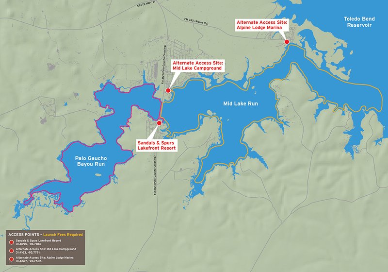 Toledo Bend-MidLake_PaloGaucho map