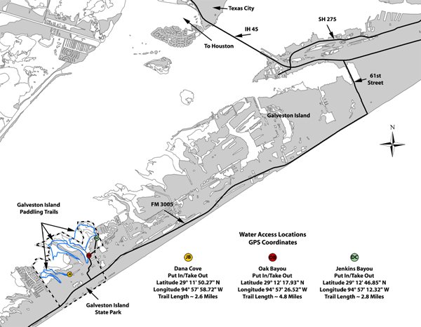 Galveston Island State Park Paddling Trail GIS Points