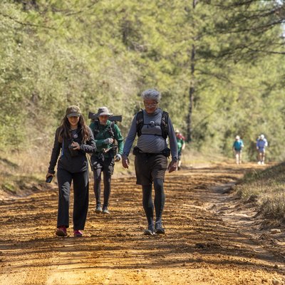 Morgan O'Hanlon and Charlie Gandy hike a section of the XTX