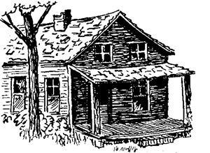 Etching of a Back Porch