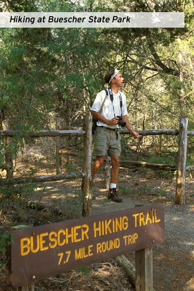Hiking at Buescher State Park