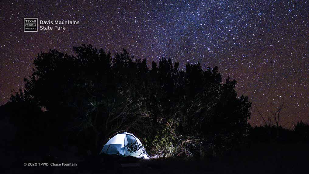 Camping under the stars at Davis Mountains State Park