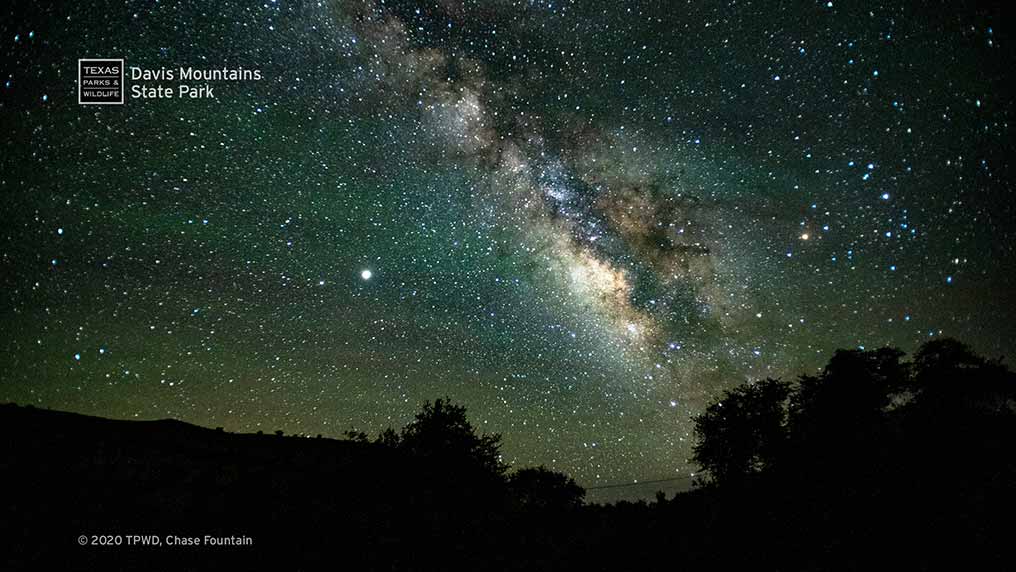 View of the stars at Davis Mountains State Park