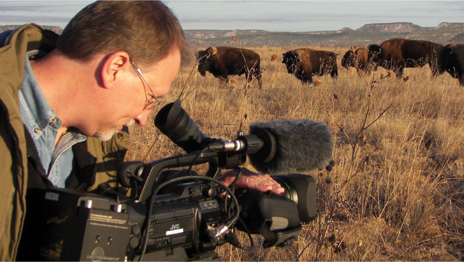 Producer Bruce Biermann captures the Texas State Bison Herd at Caprock Canyons State Park.