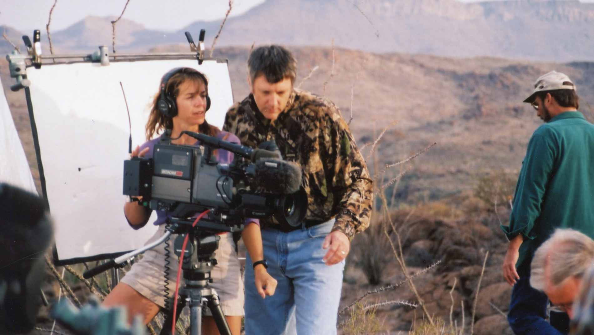 Karen Loke and Mark Southern on a shoot at Big Bend Ranch State Park.