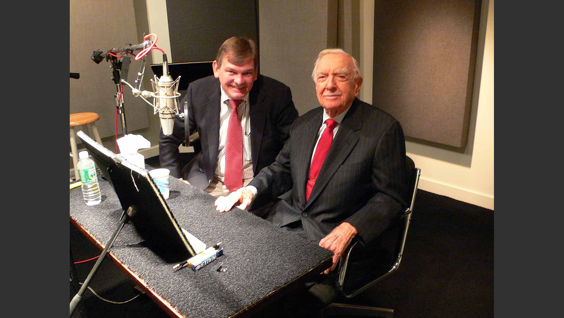 Lee Smith with Walter Cronkite who was the voice of several documentaries on water issues.