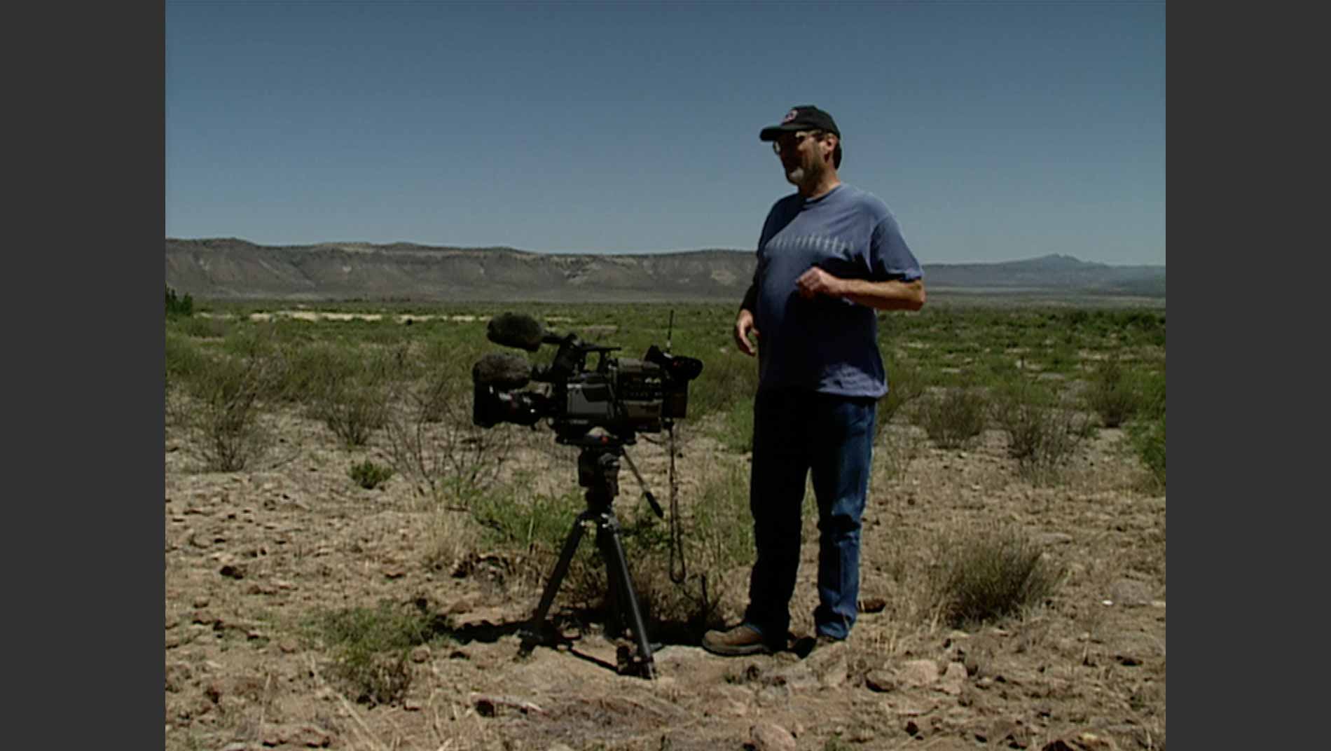 Mark Thurman in the Trans-Pecos shooting desert survival tips.