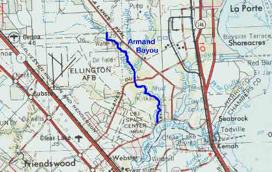 Map Location of Armand Bayou