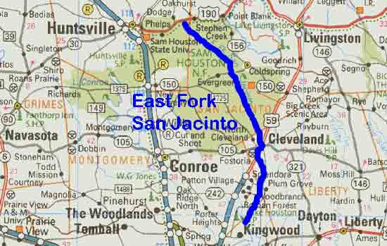 Map Location of East Fork San Jacinto River