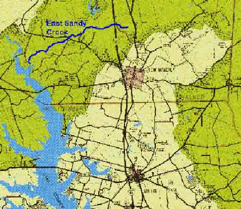 Map Location of East Sandy Creek