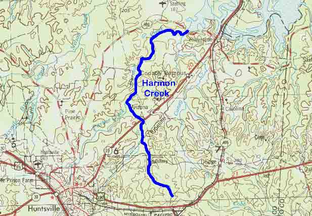 Map Location of Harmon Creek