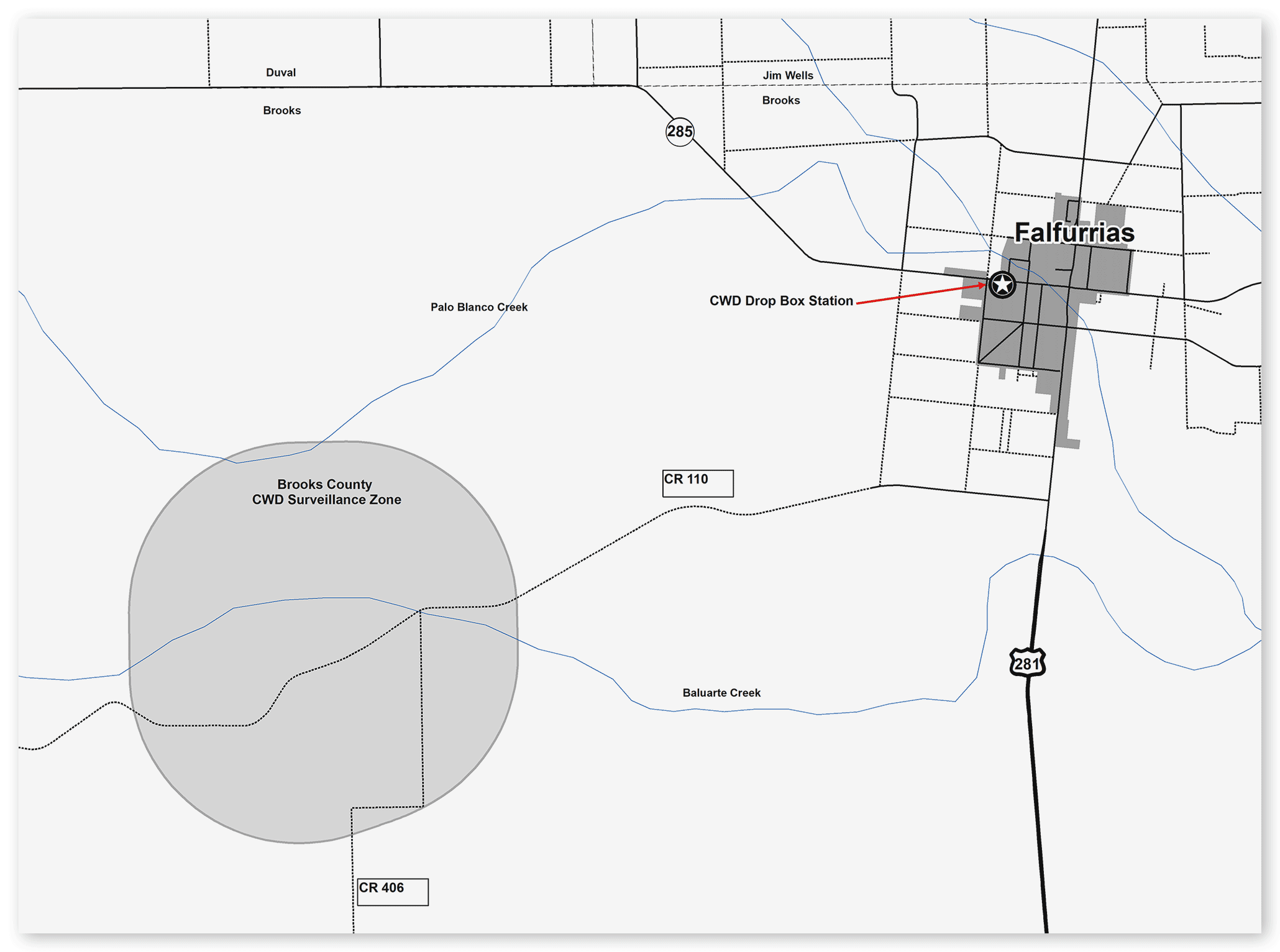 Map of Duval County CWD Zone