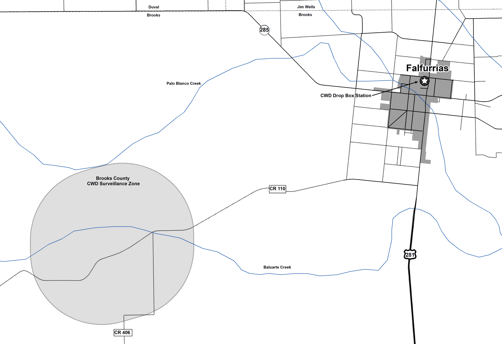 Map of Duval County CWD Zone