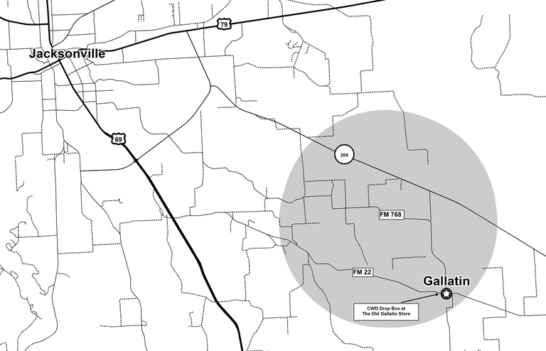 Map of Cherokee County CWD Zone