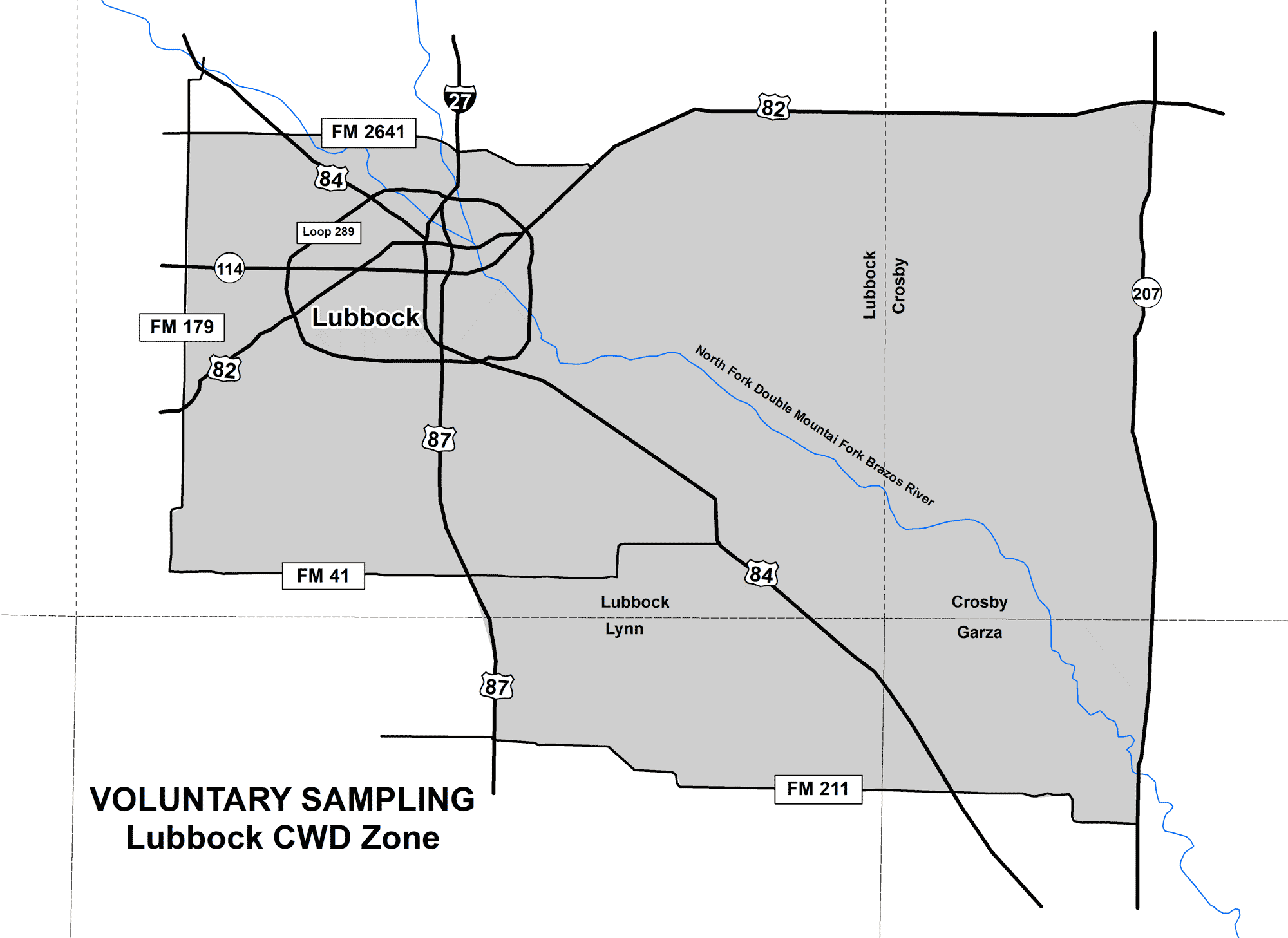 Mandatory CWD Sampling and Carcass Movement Restriction Zone in Lubbock County
