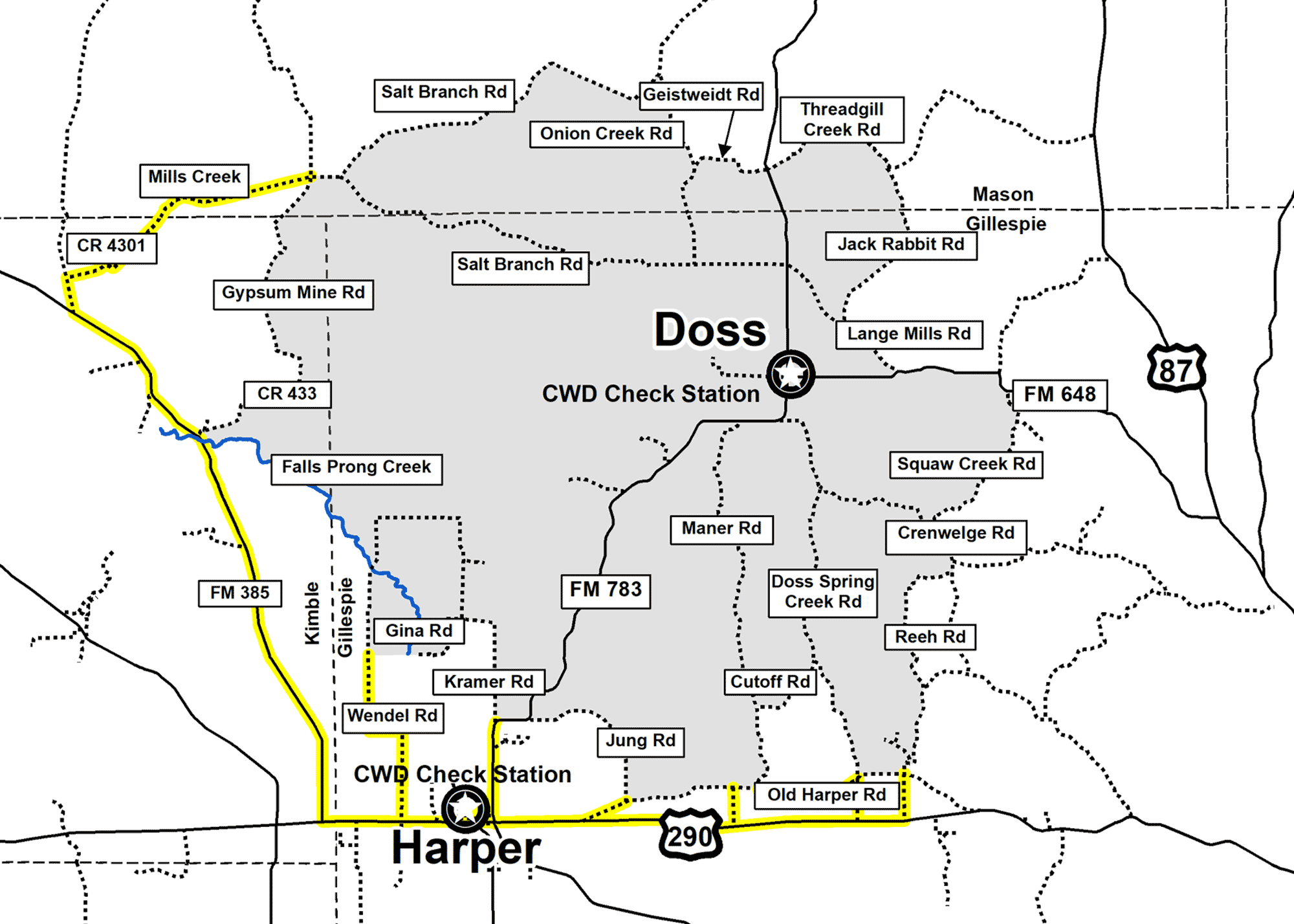 Gillespie County CWD Zone Map