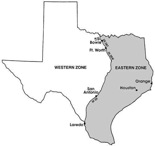 western and eastern zones map