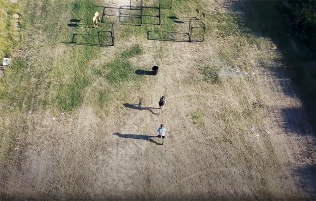 An aerial view of a 3-gun match.