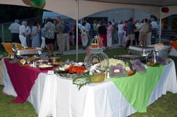 buffet table set for catered event