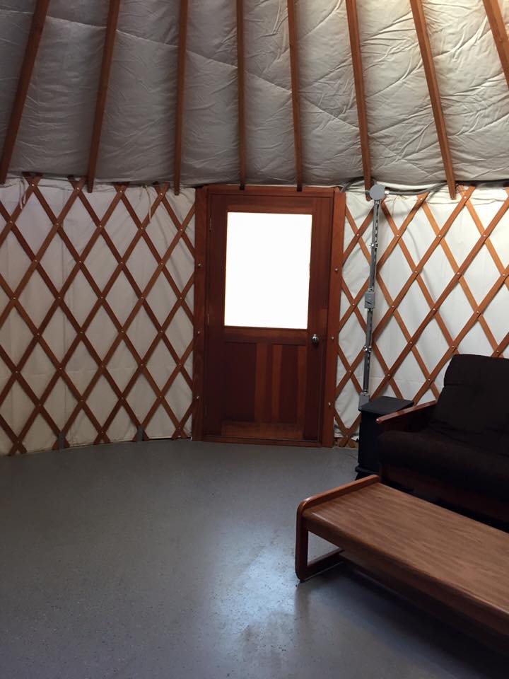 There is also a fold out sofa sleeper in the Large Yurt. 
