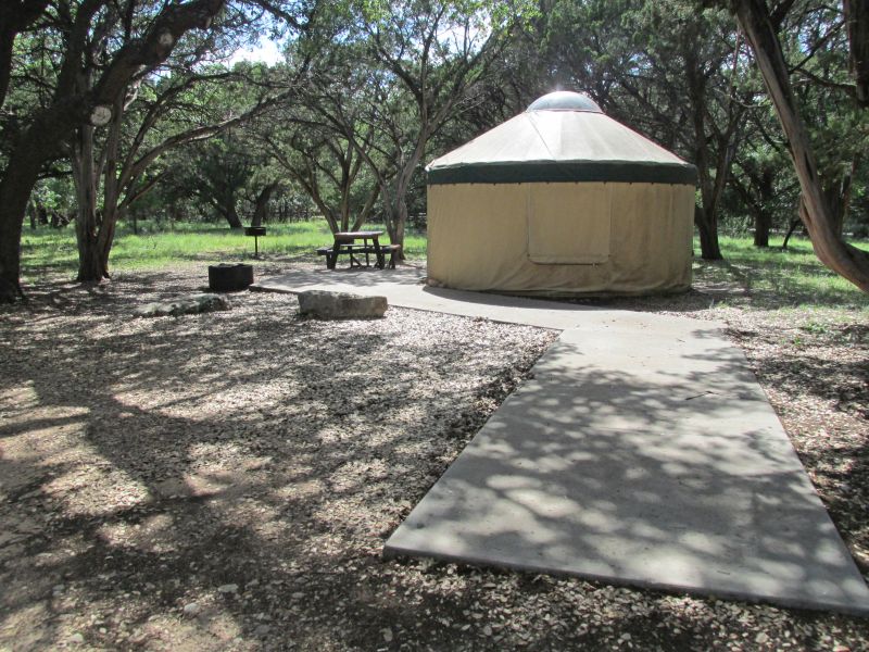 Parking and sidewalk to yurt #2.
