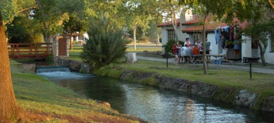 Dining by the Canal at Balmorhea