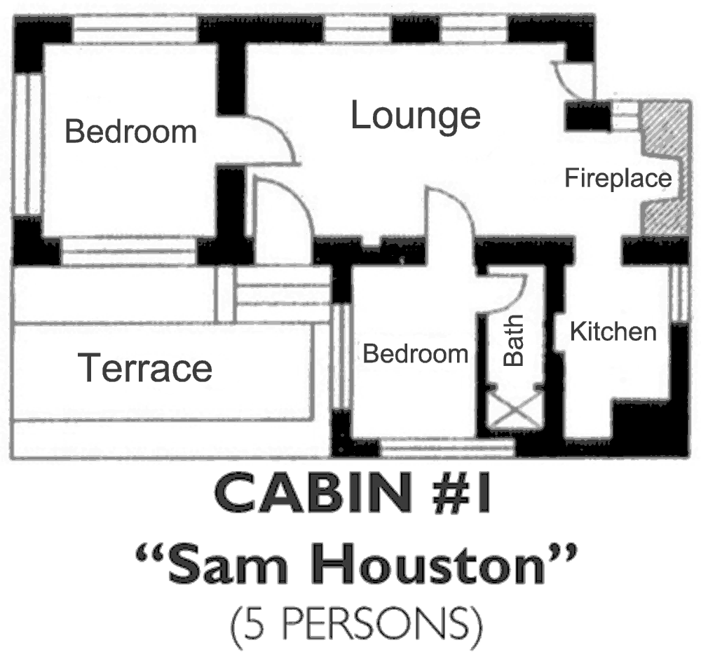 The floor plan for Cabin #1.