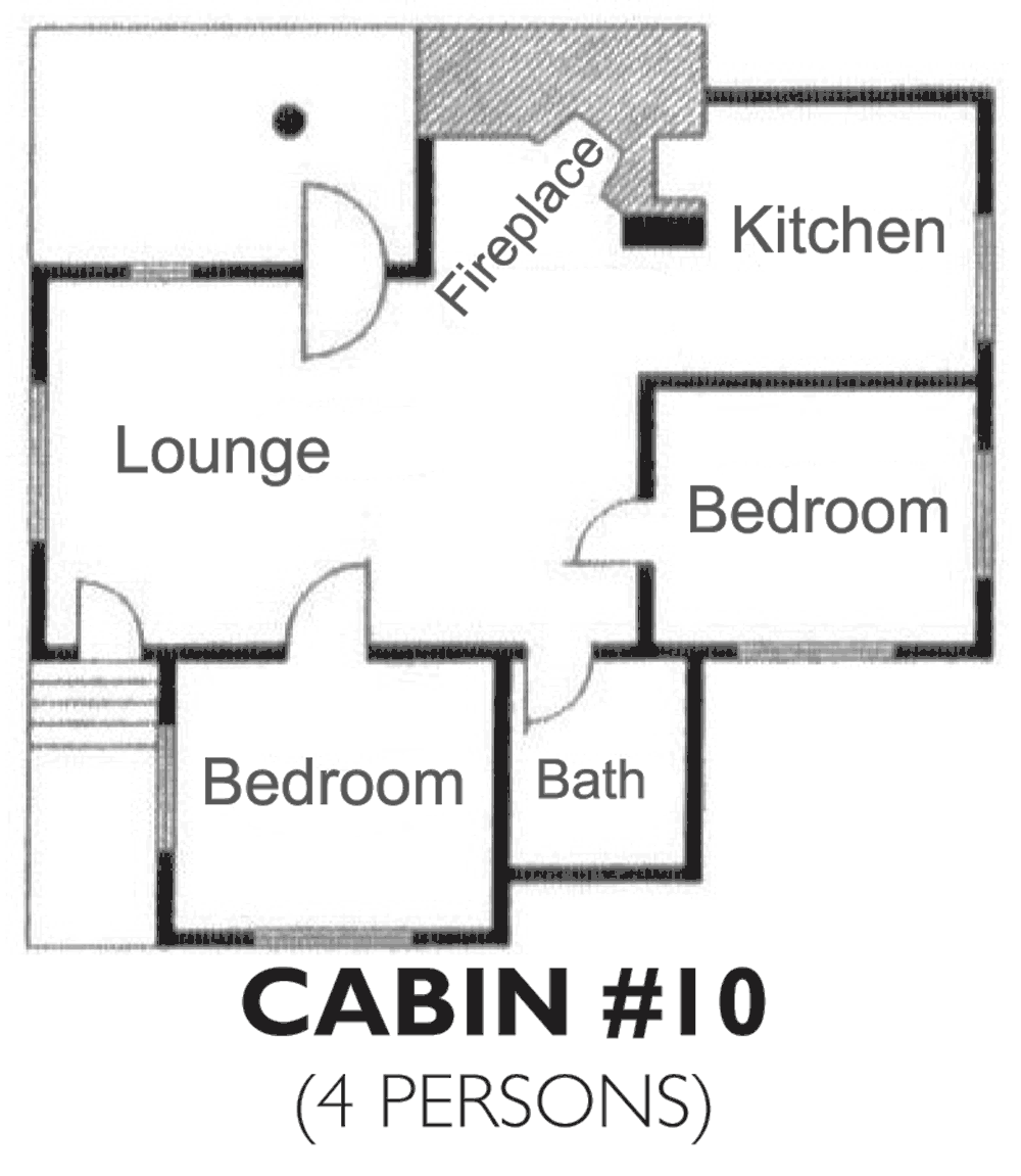 The floor plan for Cabin 10
