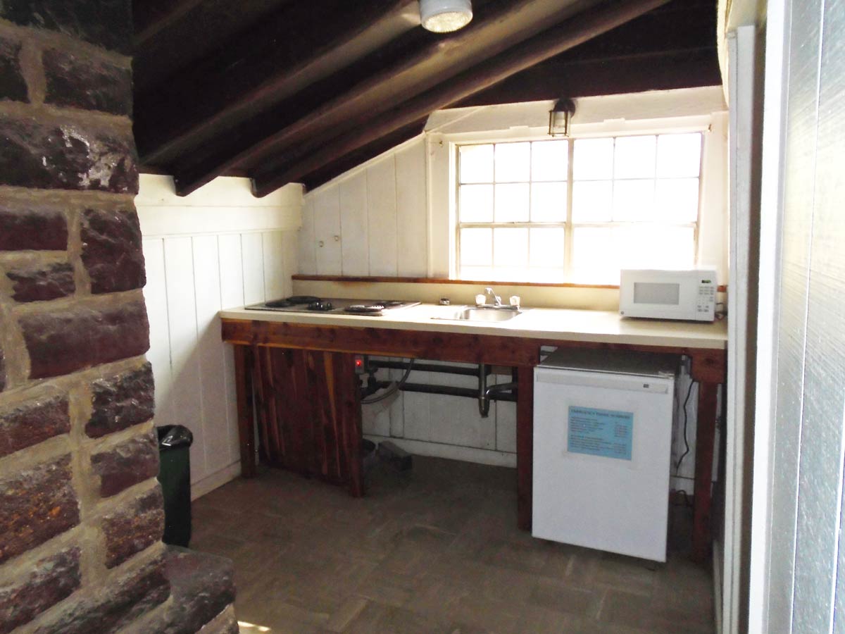 The kitchen in Cabin 10.