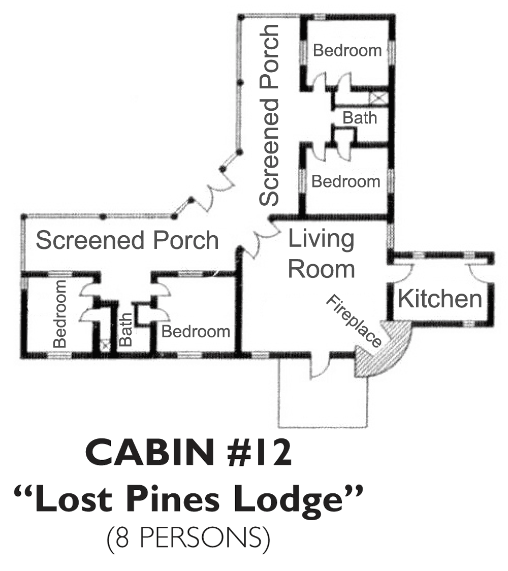 The floor plan for Cabin #12.