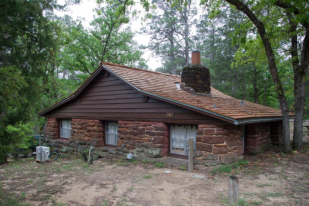 Bastrop State Park Cabin #3 exterior view.