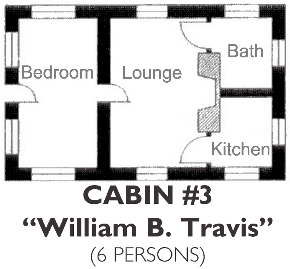 The floor plan for Cabin #3