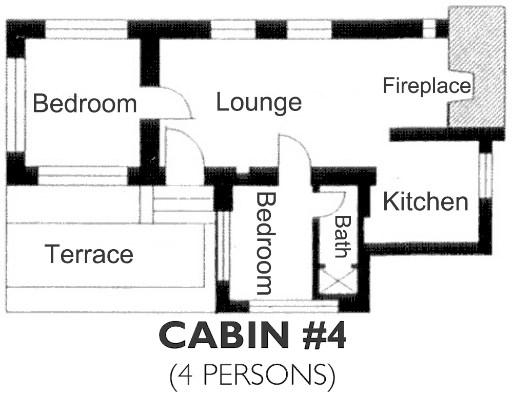 The floor plan for Cabin #4.