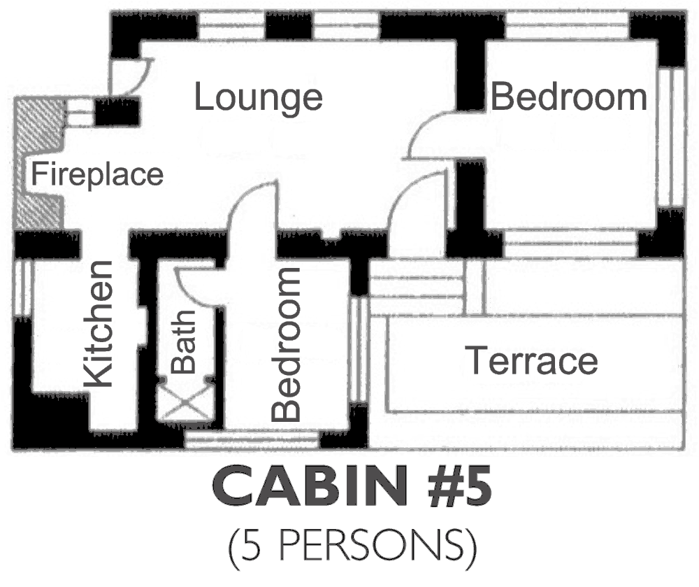 The floor plan for Cabin #5.