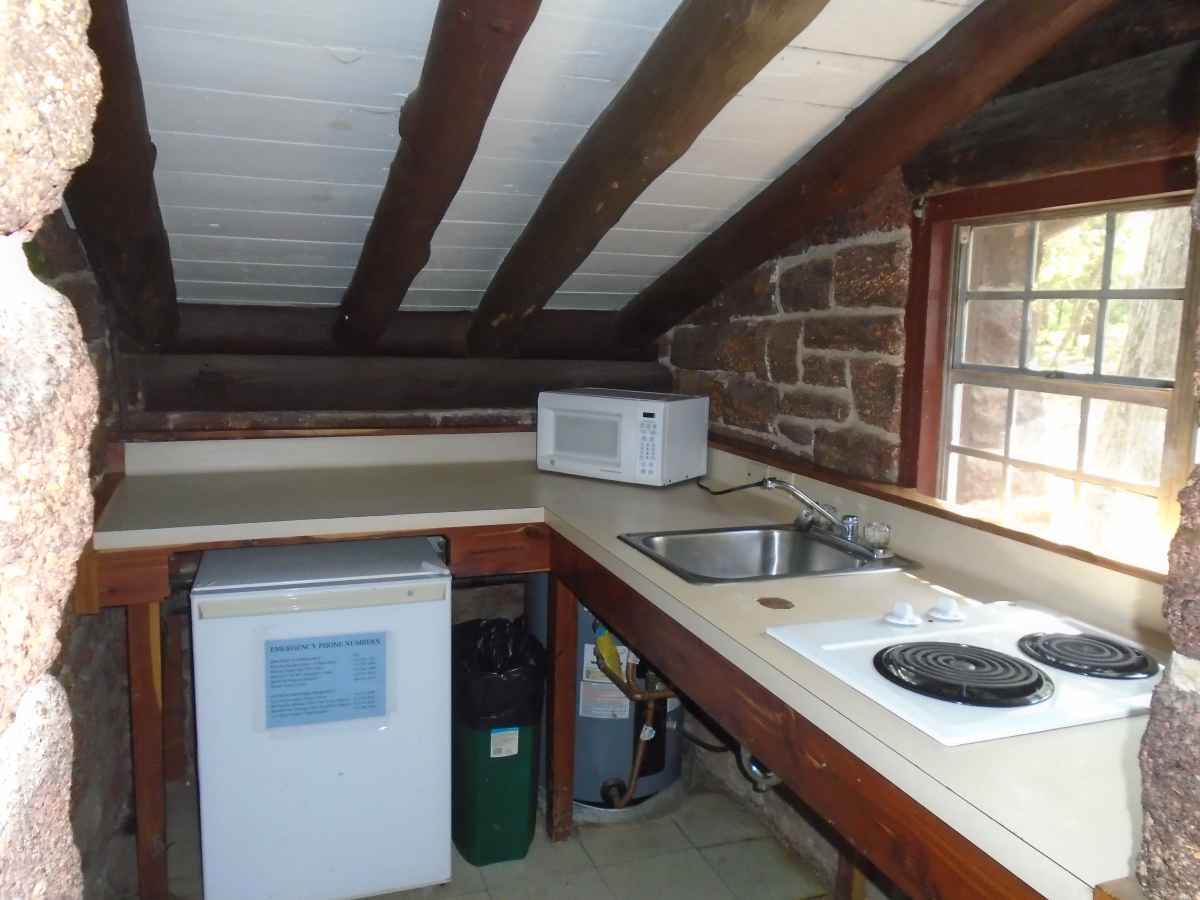 The kitchen in Cabin 5. 