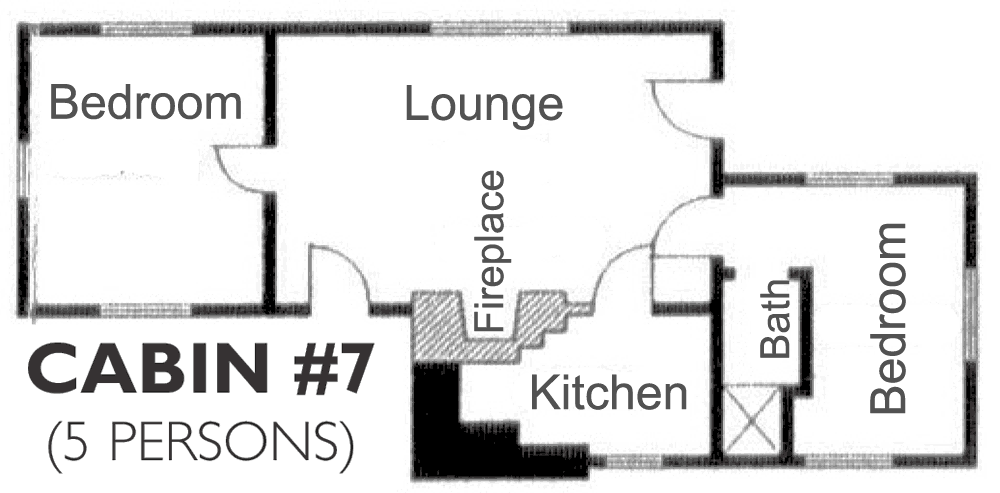 The floor plan for Cabin #7.