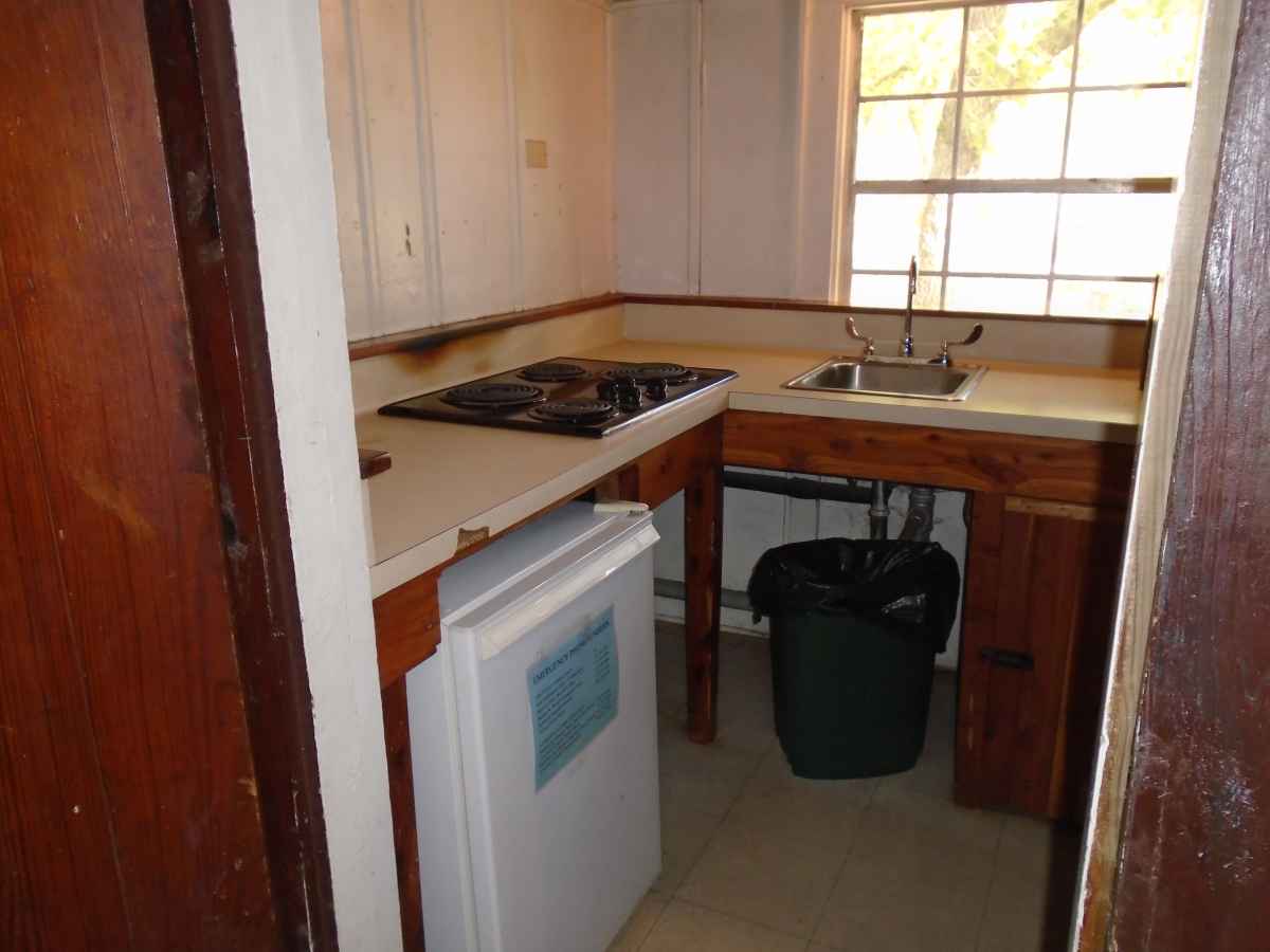 The kitchen in Cabin 7.