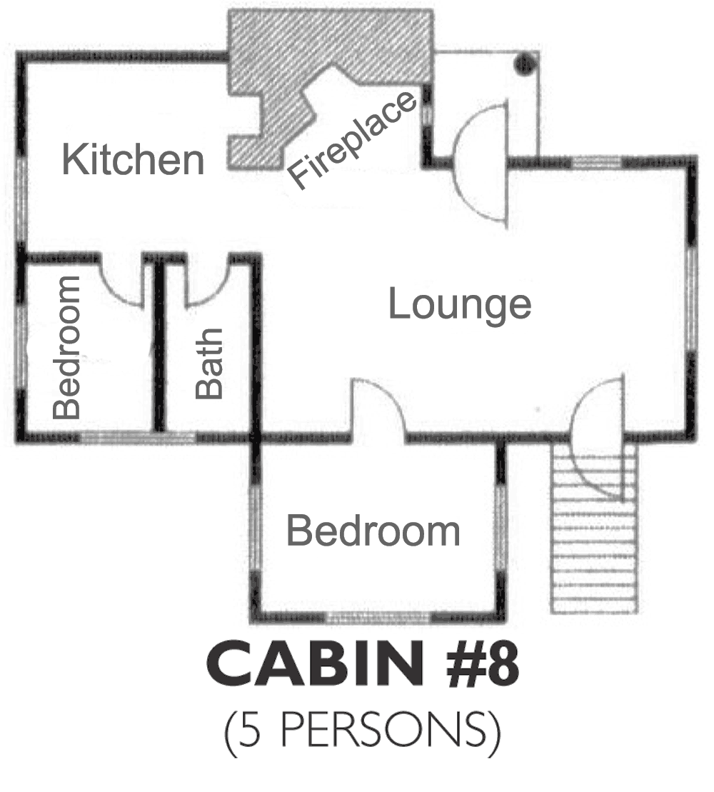 The floor plan for Cabin #8.
