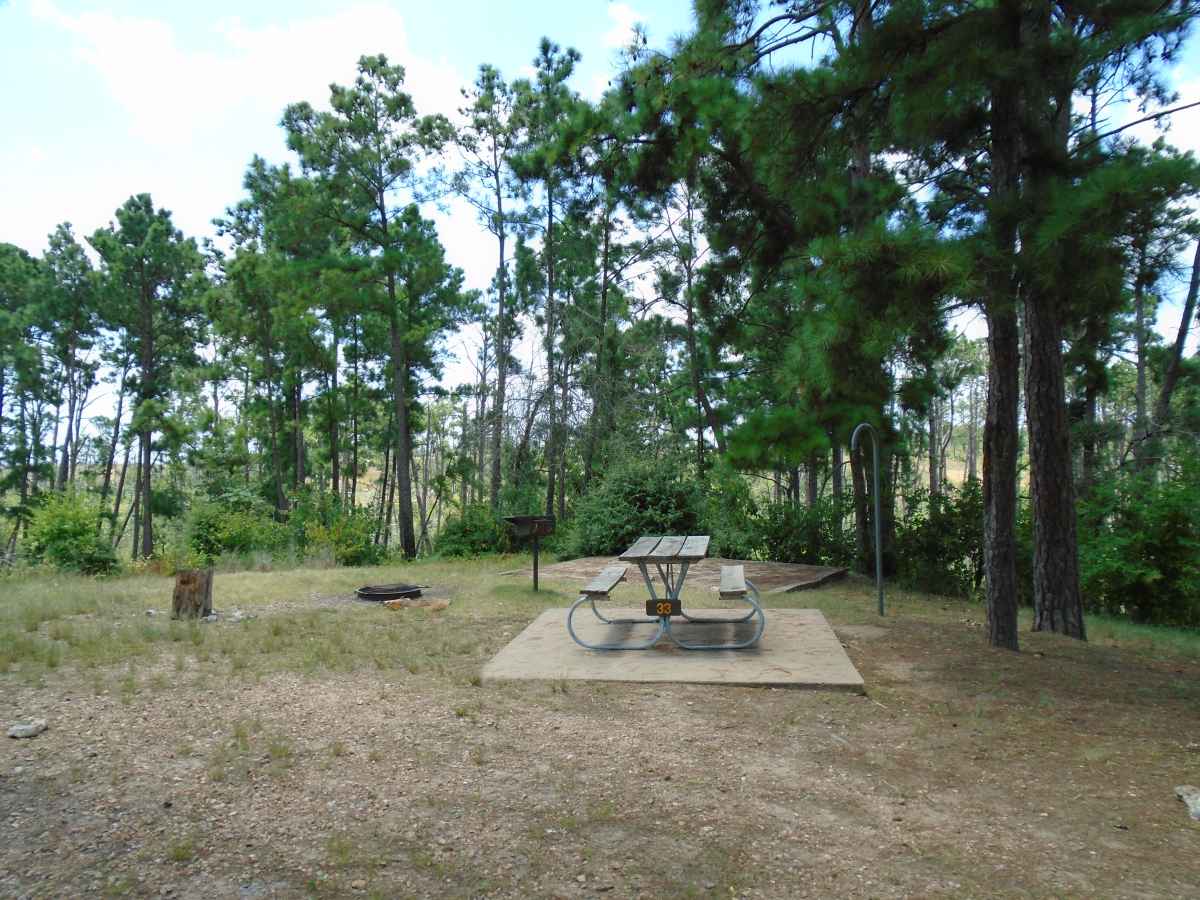 Campsite 33 in the Deer Run camping area. 