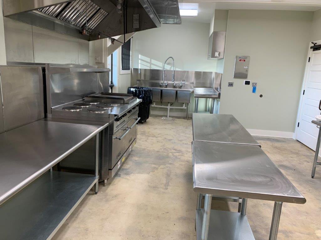 Kitchen stove and sink. 