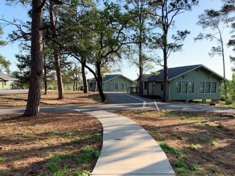 Paved trails from group hall 
